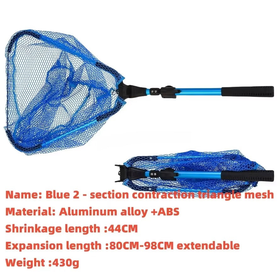 Wholesale Foldable Nylon Fishing Net – 2-Section Telescopic Aluminum Alloy Triangular Landing Net