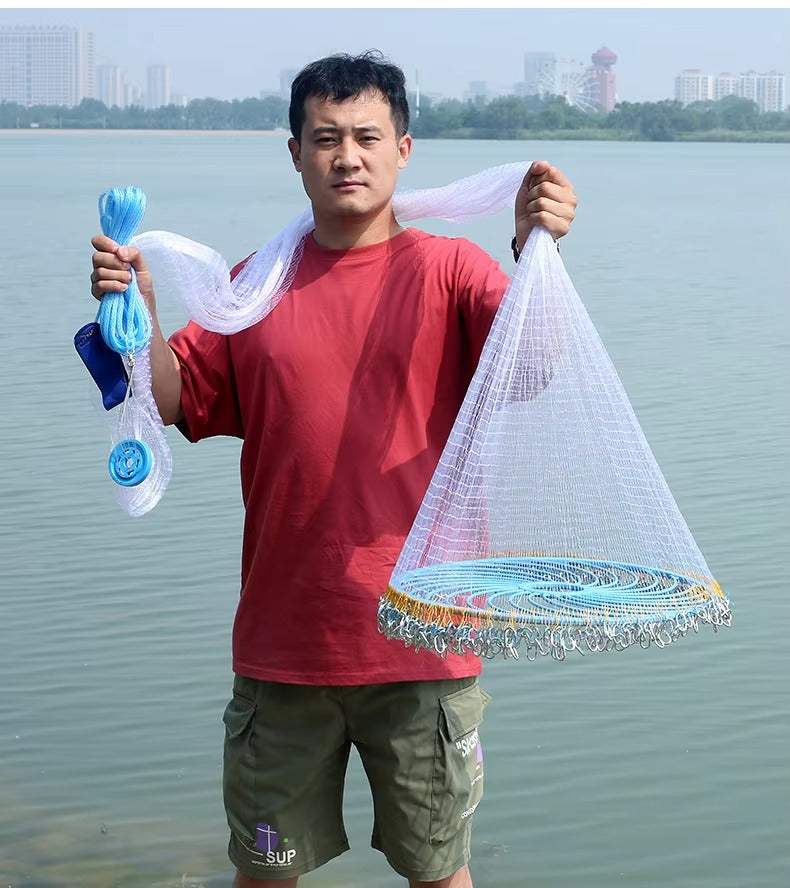 High-Quality Nylon Monofilament Fishing Net – Throw/Cast with Drawstring