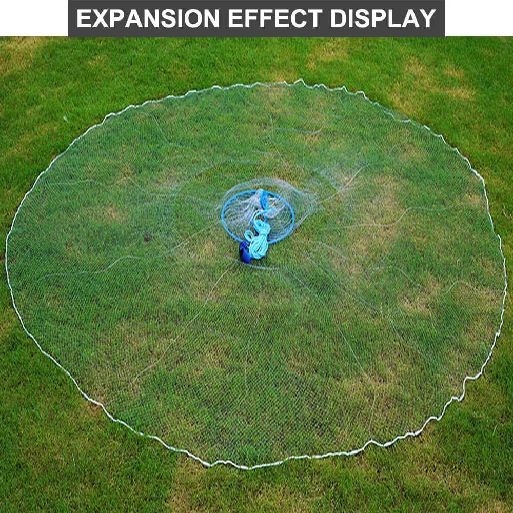 High-Quality Nylon Monofilament Fishing Net – Throw/Cast with Drawstring