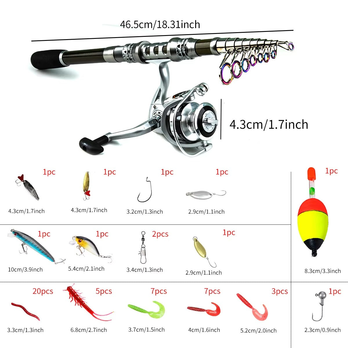 Hot-Selling Adjustable Portable Telescopic Rod & Reel Combo – Lure Set