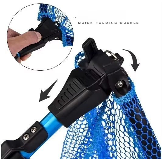 Wholesale Foldable Nylon Fishing Net – 2-Section Telescopic Aluminum Alloy Triangular Landing Net