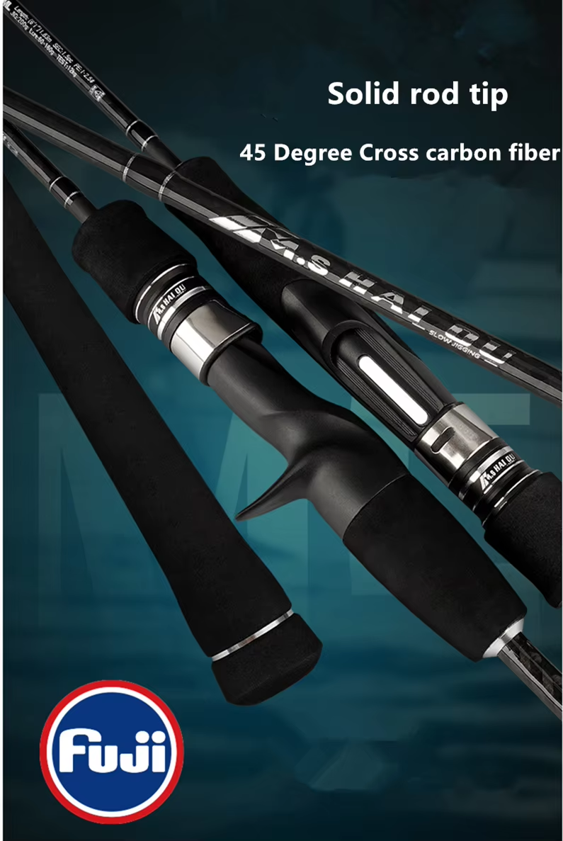 ML 2-Section Carbon Boat Fishing Rod – Fuji Rings, Straight/Pistol Grip, Saltwater Durable
