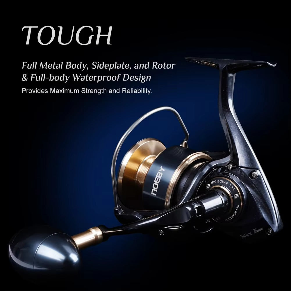 Full Metal 9+1BB CNC Aluminum Spinning Reel – Smooth Casting, Boat Fishing