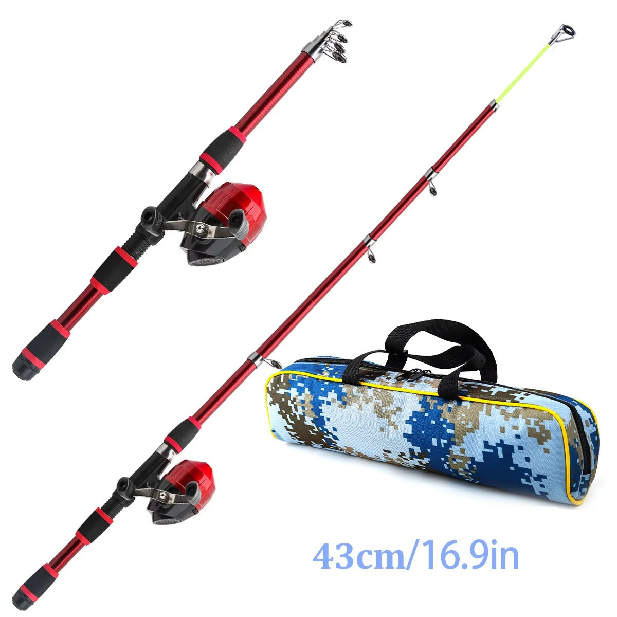 Wholesale 1.8M Portable Telescopic Spinning Rod & Reel Combo