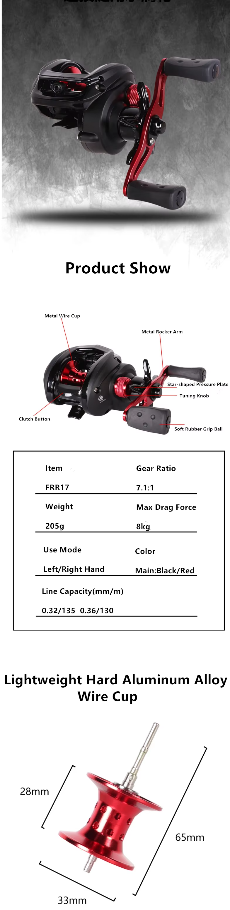 Stainless Steel Fishing Reel – 7.1:1 Gear Ratio, 8KG Max Drag, Lightweight Anti-Reverse (Lake Use)