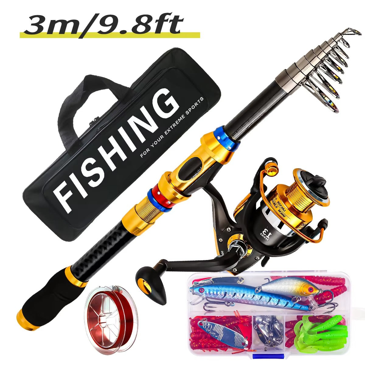Wholesale Carbon Spinning Rod & Reel Combo – Telescopic Set