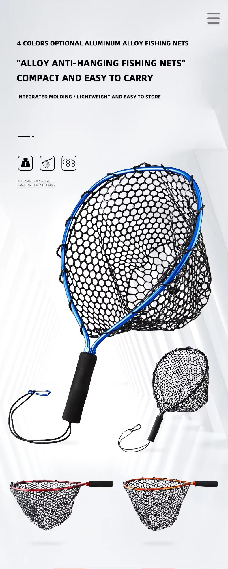 Wholesale Aluminum Alloy Telescopic Lure Fishing Net – Silica Gel Mesh Hand Pole
