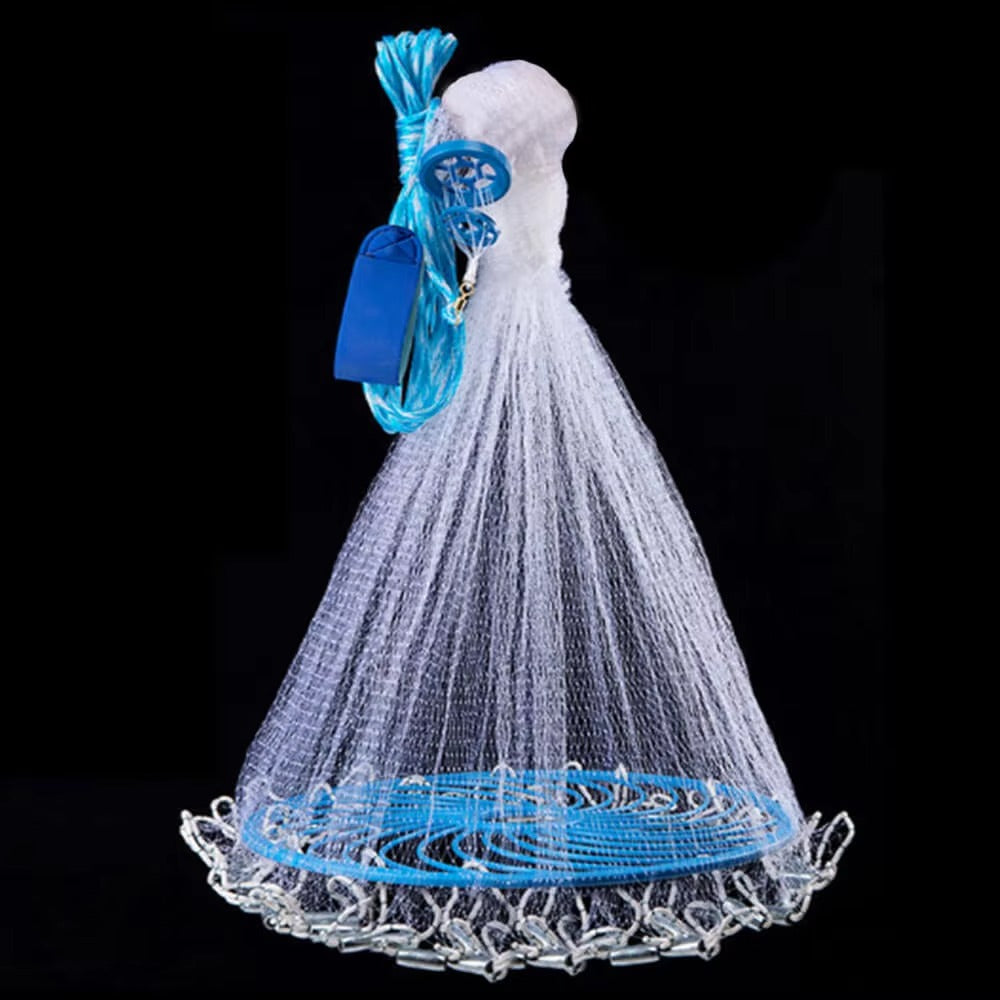 High-Quality Nylon Monofilament Fishing Net – Throw/Cast with Drawstring