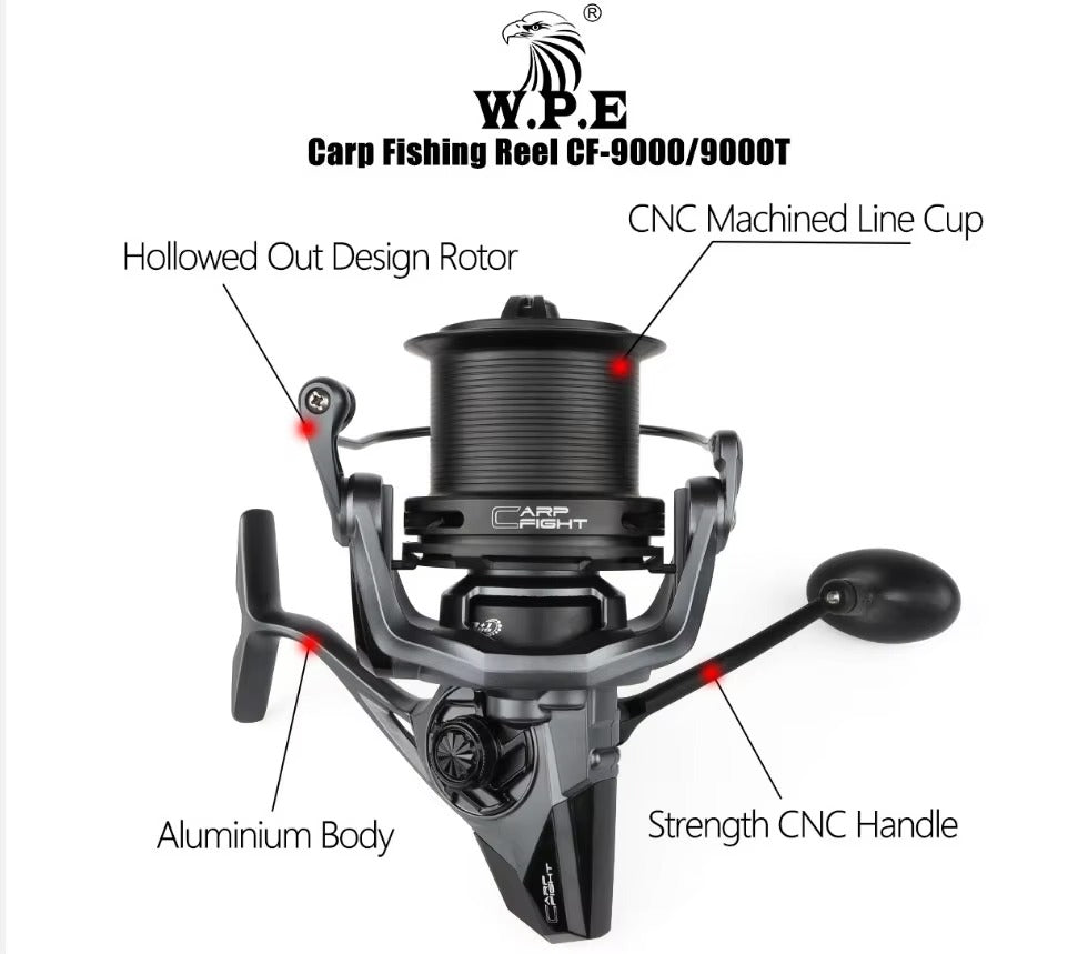High-Performance Aluminum Carp Spinning Reel – 650g, 9+1 Bearings, Rotation Fight.