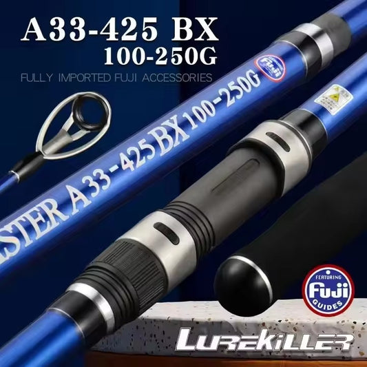 4.2m Carbon Fiber Surf Casting Rod – 4-Section, FUJI Guides, Sea Fishing