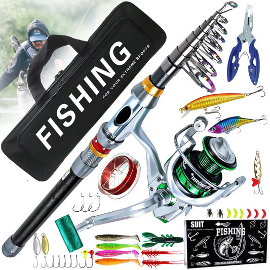 Wholesale Telescopic Fishing Rod & Reel Combo – With Lure & Line, Saltwater (Sea Bass/Tuna)