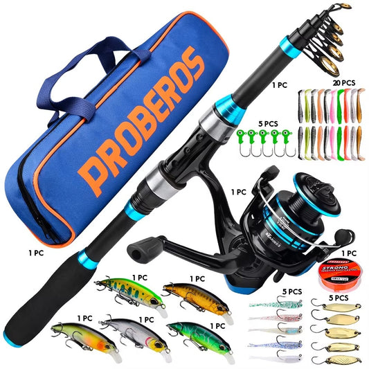 Wholesale 1.8m Portable Telescopic Spinning Rod & Reel Set – Fresh/Saltwater Bass, With Lure Accessories