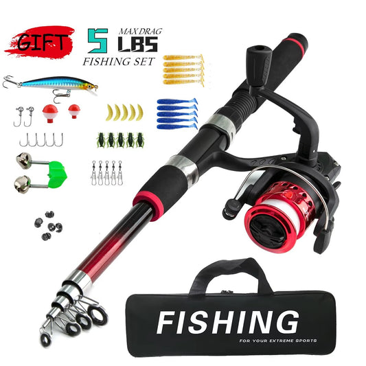 Wholesale Kids' 1.8m Portable Telescopic Lure Fishing Rod Set.