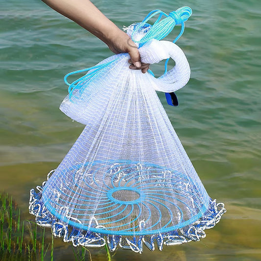 High-Quality Monofilament Nylon Fishing Net – Throw/Cast Style with Drawstring