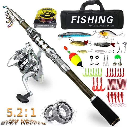 Hot-Selling Adjustable Portable Telescopic Rod & Reel Combo – Lure Set