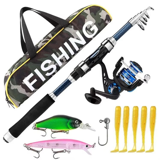 Wholesale 1.8m Lure Fishing Set – Spinning Rod, Reel & Hard/Soft Lures (Sea Fishing)