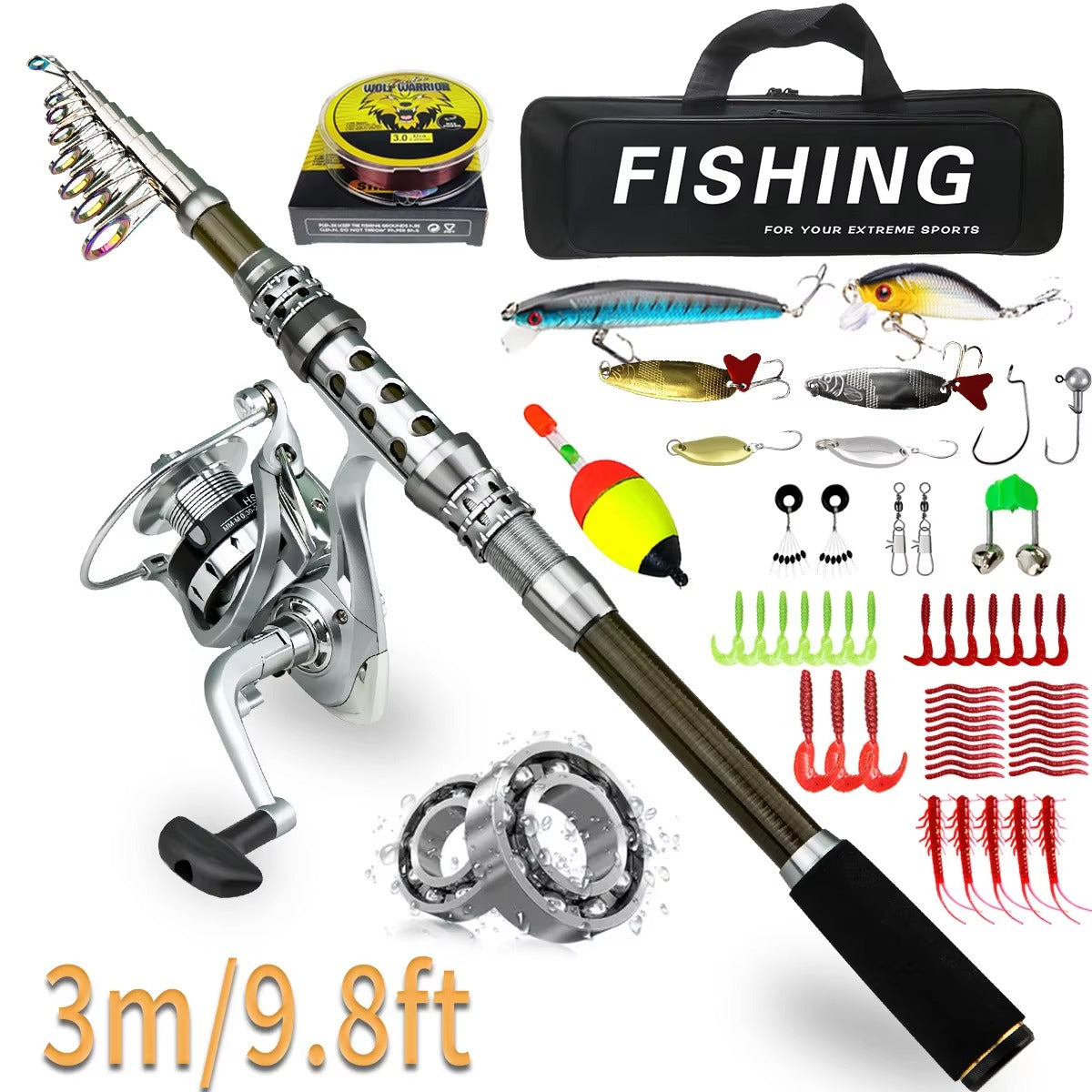 Hot-Selling Adjustable Portable Telescopic Rod & Reel Combo – Lure Set