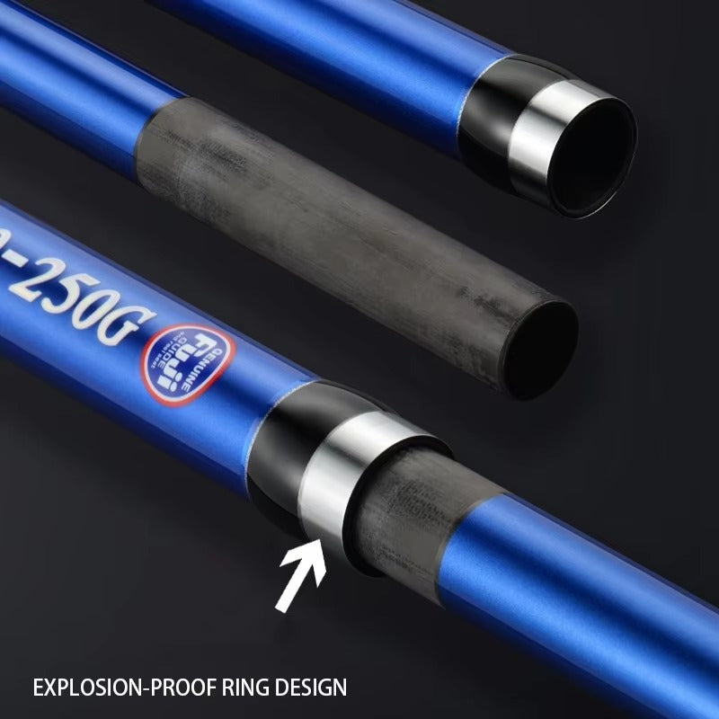 4.2m Carbon Fiber Surf Casting Rod – 4-Section, FUJI Guides, Sea Fishing