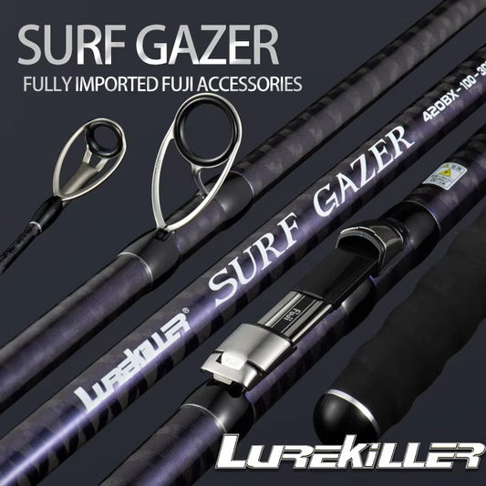Lurekiler 4.2m 3-Section Carbon Fiber Surf Casting Rod – FUJI Guides, Sea Fishing