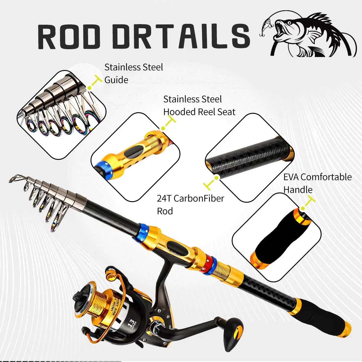 Wholesale Carbon Spinning Rod & Reel Combo – Telescopic Set