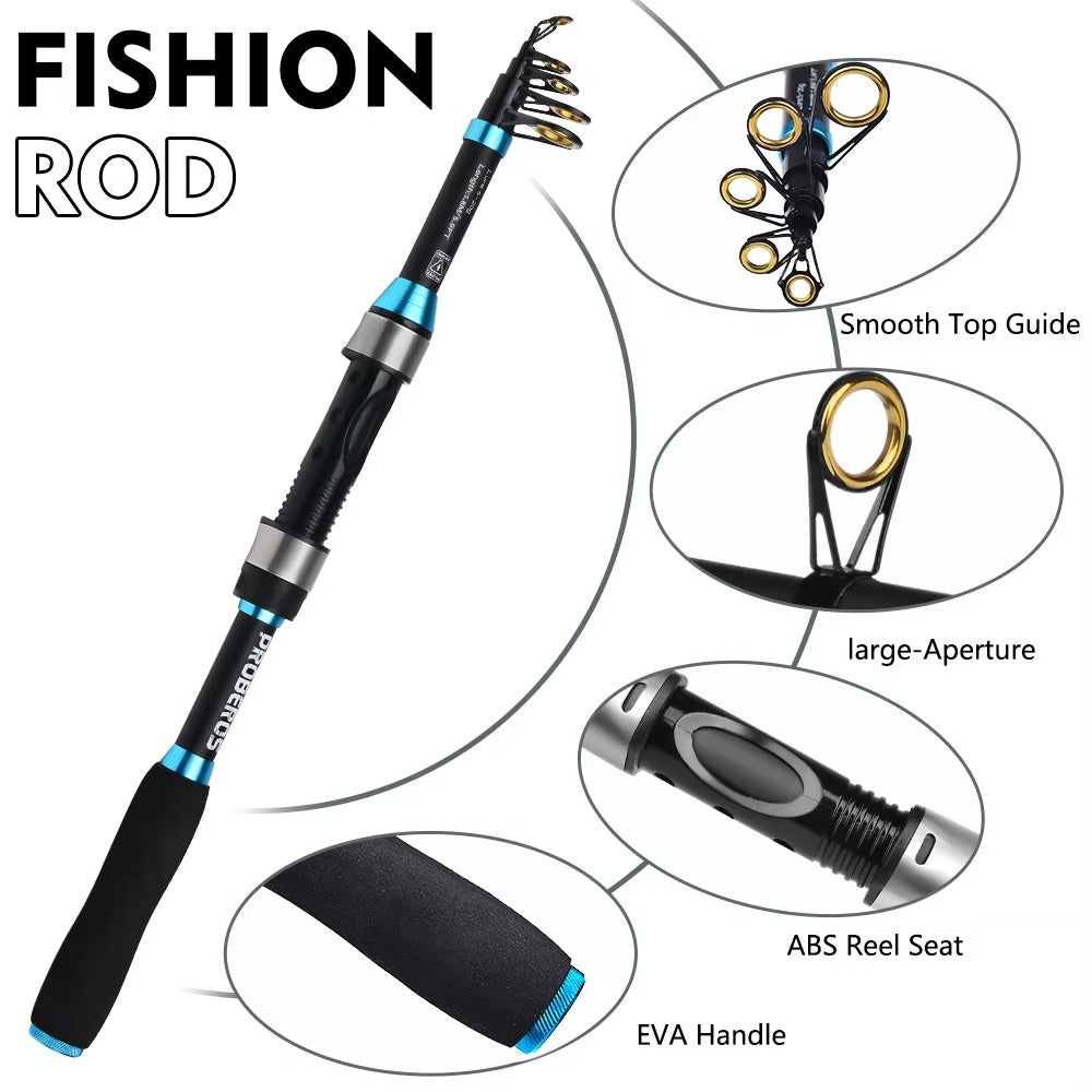 Wholesale 1.8m Portable Telescopic Spinning Rod & Reel Set – Fresh/Saltwater Bass, With Lure Accessories