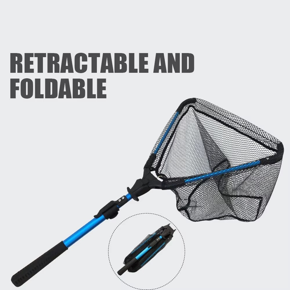 Wholesale Foldable Nylon Fishing Net – 2-Section Telescopic Aluminum Alloy Triangular Landing Net