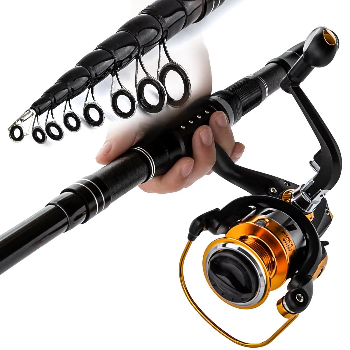 Wholesale Portable Telescopic Carbon Fiber Rod & Reel Combo