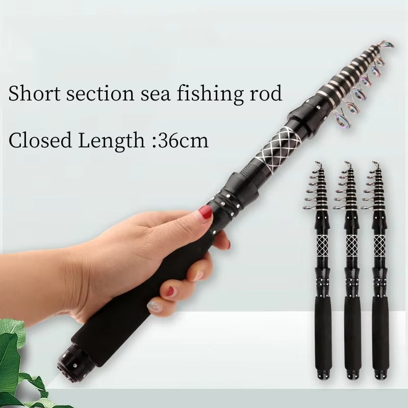 Wholesale Mini Portable Carbon Fiber Telescopic Short Sea Rod