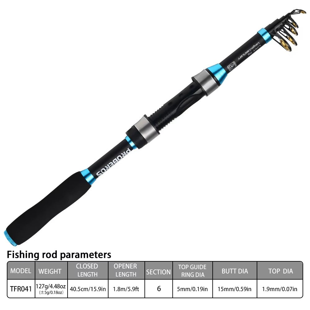 Wholesale 1.8m Portable Telescopic Spinning Rod & Reel Set – Fresh/Saltwater Bass, With Lure Accessories