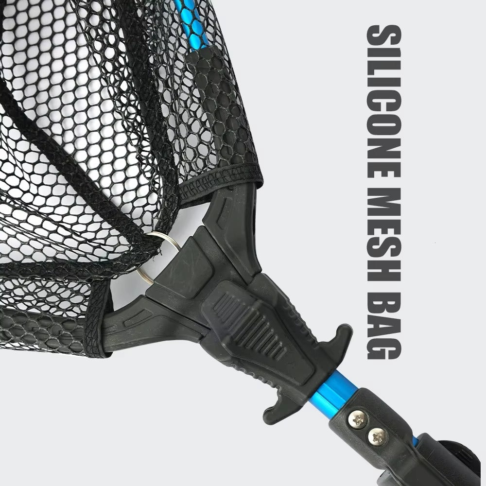 Wholesale Foldable Nylon Fishing Net – 2-Section Telescopic Aluminum Alloy Triangular Landing Net