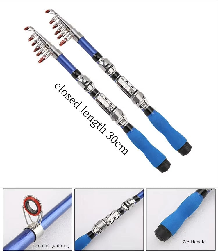 Wholesale Mini Portable Carbon Fiber Telescopic Short Sea Rod