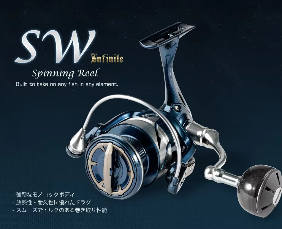 SW 5000/6000 Metal Spinning Reel – 12KG Drag, Saltwater